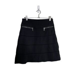 Athleta Black Tiered Double Zipper Strata A Line Skirt XXS